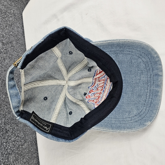 Vintage The World's Greatest Hamburgers FUDDRUCKERS Strapback Denim Hat Cap - Picture 6 of 10